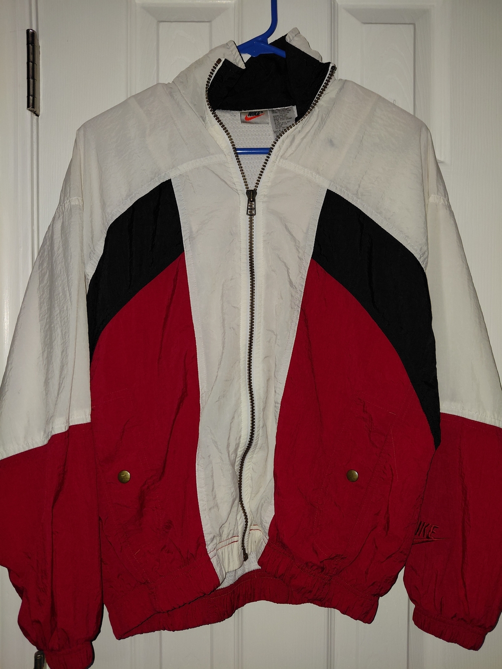 Nike Men’s Red/White Colorblock Windbreaker Jacket